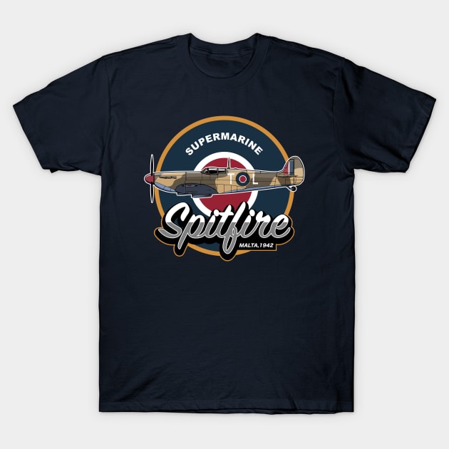 Supermarine Spitfire Malta T-Shirt by TCP
